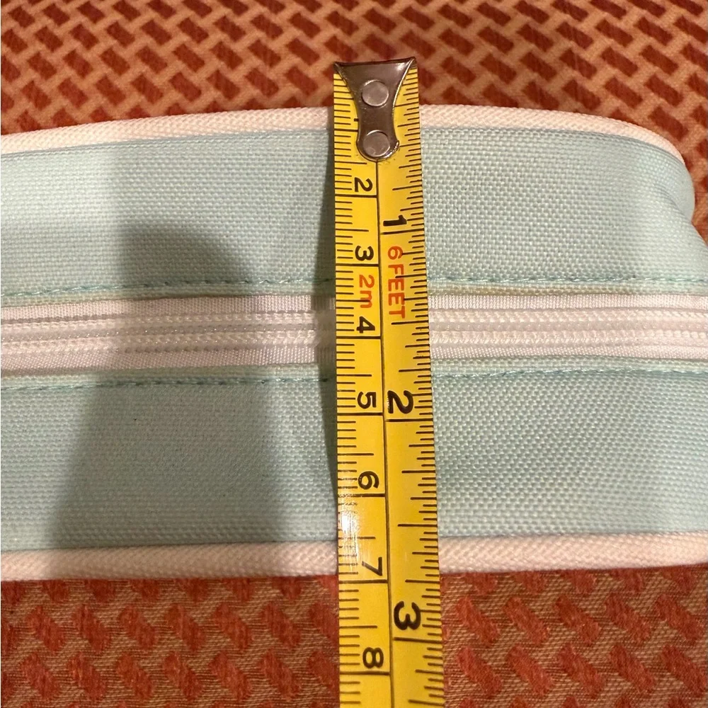 Floral Camera Cosmetic Pouch - White with Pink & Blue Accents